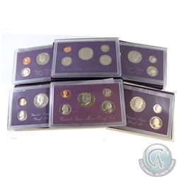 United States: Lot of 6x Proof Sets Dated 1984 to 1989. The 1986, 1988 & 1989 come with COA. 6pcs (S