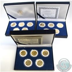 Morgan Mint Issue: Lot of 3x Gold Plated 5-Coin USA Statehood Quarters Sets Dated 2005 & 2x 2006. 3p