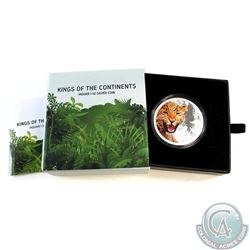 New Zealand Mint Issue: 2016 Niue $2 Kings of the Continents - Jaguar 1oz .999 Fine Silver Coin in a