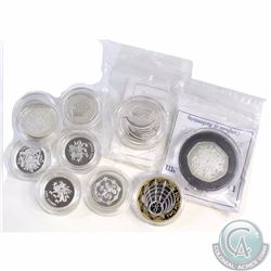 Royal Mint Issue: Estate Lot of 10x United Kingdom Silver Proof Coins. You will receive a 1998 50 Pe