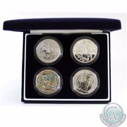 Royal Mint Issue: United Kingdom Britannia Design Silver Bullion 4-Coin 2 Pound Set in all Original 