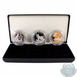 Russia Mint Issue: 2005 Russia 3-Coin 1 Ruble 1/2oz .999 Fine Silver Wildlife Set. The coins come en