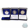 Image 1 : Franklin Mint Issue: Lot of 3x Barbados $10 Sterling Silver Proof Coins in all Original Packaging. E