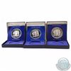 Image 1 : Franklin Mint Issue: Lot of 3x Jamaican $10 Sterling Silver Commemorative Proof Coins in all Origina