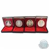 Image 1 : Franklin Mint Issue: Estate Lot of 4x Commonwealth of the Bahamas $10 Sterling Silver Commemorative 