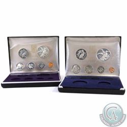Franklin Mint Issue: 1973 & 1974 British Virgin Islands Proof Sets in Original Boxes. The dollars in