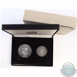 Andorra Mint Issue: 1964 Andorra 50 Diners & 25 Diners 2-Coin .900 Silver Proof Set in Original Box 