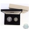 Image 1 : Andorra Mint Issue: 1964 Andorra 50 Diners & 25 Diners 2-Coin .900 Silver Proof Set in Original Box 