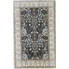 Image 1 : Isphahan Partial Silk Rug, Post 1950, Blue ground with bird, animal and flowering tree field...