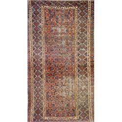 Baktiari Rug, Second Quarter 20th Century, Shaded blue ground with rosette field within a ros...