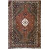 Image 1 : Baktiari Rug, Post 1950, Green ground with a rosette field centering a stepped medallion on a...