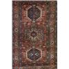 Image 1 : Qashqai Rug, Post 1950, Red ground with a rosette field enclosing three shaped medallions on...