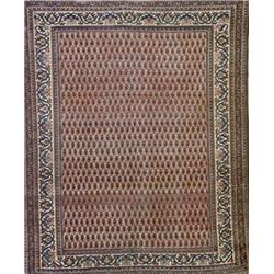 Hamadan Rug, Circa 1940, Red ground with millefleur field within a floral trellising vine gua...