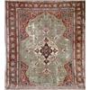 Image 1 : Heriz Rug, Circa 1950, Green ground with herati field centering a lobed medallion on beige-bl...