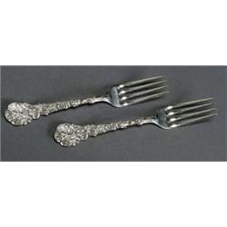 Group of Twelve Gorham Sterling Forks, Providence, Versailles Pattern, Introduced 1888, Each...