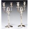 Image 1 : Pair of Sheffield Plate Two-Light Candelabra, Early 19th Century, Height: 15-1/8 in (38.4 cm)...