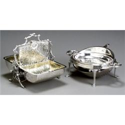 Two Victorian Silver Plate Table Articles, Late 19th Century, The first, a breakfast dish by...