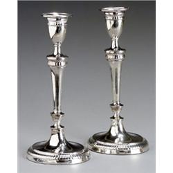 Pair of Sheffield Plate Candlesticks, Early 19th Century, Minor wear to silver plate., Heig...