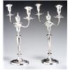 Image 1 : Pair of Sheffield Plate Two-Light Convertible Candelabra, First Quarter 19th Century, Some mi...