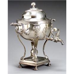 Sheffield Plate Tea Urn, First Quarter 19th Century, Stamped on interior of lid BEST/LONDON/M...