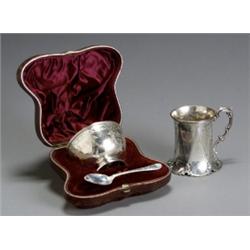 Victorian Silver Sugar Bowl, Spoon and Mug, The sugar bowl and spoon, Holland, Adwinckle & Slat...