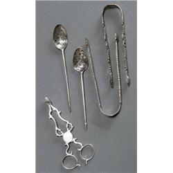 Group of Four Georgian Silver Flat Serving Articles, Consisting of two pairs of Georgian silver...