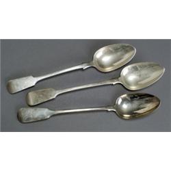 Eight Silver Serving Spoons, Various Makers, Various Dates, Three Scottish, four London and o...