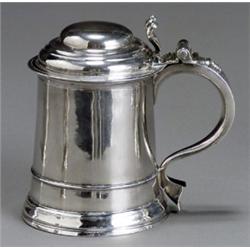 George II Silver Tankard, William Dalton, Newcastle, 1736, Having an open heart-form thumbpie...