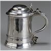 Image 1 : George II Silver Tankard, William Dalton, Newcastle, 1736, Having an open heart-form thumbpie...