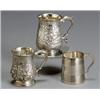 Image 1 : Three George III Silver Mugs, The first, Francis Crump, London, 1768, with gilt interior; the s...