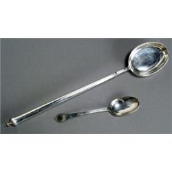 Queen Anne Silver Rat-Tail Ladle and Spoon, The ladle, maker's mark TM, Cork, circa 1710; the s...