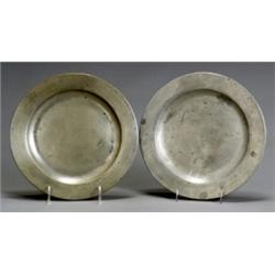 Group of Fourteen Pewter Plates, Mostly English, 18th-19th Century, Each with various touch m...