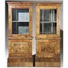 Image 1 : Pair of Queen Anne Style Walnut Side Cabinets, Last Half 19th Century, Each upper section wit...