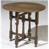 Image 1 : George III Oak Folding Gate-Leg Tavern Table, Composed of 18th Century Elements, Height: 27 i...