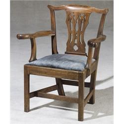 George III Mahogany Armchair, Predominantly 18th Century, Modifications and restorations.,...