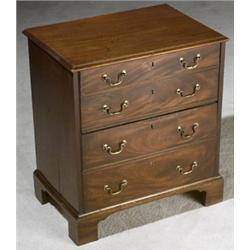 George III Style Mahogany Bedside Commode, Mid-19th Century, Minor cracks to veneer., Heigh...