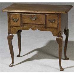 George II Walnut Dressing Table, Circa 1750, Cracks and restorations to veneer., Height: 28...