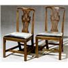 Image 1 : Pair of George III Elmwood Side Chairs, Last Quarter 18th Century, Some legs repaired where t...