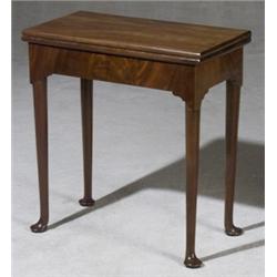 George III Mahogany Fold-Top Tea Table, Circa 1760, Some repairs to rear corners where hinges...