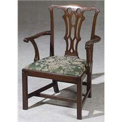 George III Mahogany Armchair, Circa 1770, Arms repaired where they join the stiles; right rea...