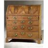 Image 1 : George III Style Walnut Slant-Front Bureau, 19th Century, The interior fitted with a central...