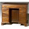 Image 1 : George III Mahogany Kneehole Writing Desk, Last Quarter 18th Century, The center drawer fitte...