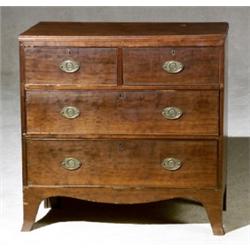 George III Mahogany Chest of Drawers, Circa 1800, Restorations and losses to applied banded t...