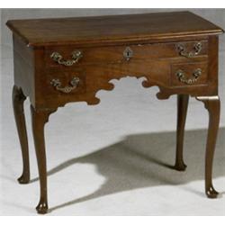 George III Mahogany Dressing Table, Circa 1760, Brasses replaced; some knee returns probably...