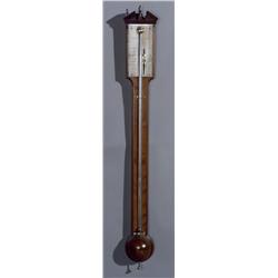 George III Mahogany Crossbanded Stick Barometer, Dollond, London, Circa 1800, The engraved st...