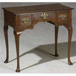 George II Walnut Dressing Table, Circa 1740, Brasses replaced; some knee returns probably rep...