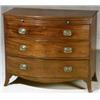 Image 1 : George III Mahogany Bow-Front Bachelor's Chest of Drawers, Circa 1790-1800, Top with repaired...