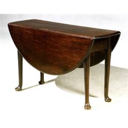 George III Mahogany Drop-Leaf Table, Circa 1760, Some repairs and losses to rule joint at hin...