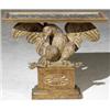 Image 1 : George III Style Stripped Pine and Walnut Gray Marble Top 'Eagle' Pier Table, Composed of 19th...