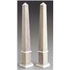 Image 1 : Pair of Continental Mottled Beige Marble and Alabaster Obelisks, Early 20th Century, Several...